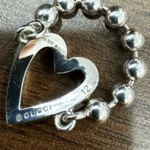 Gucci Open Heart Ring Us Size 6 Like New - Picture 4 of 8